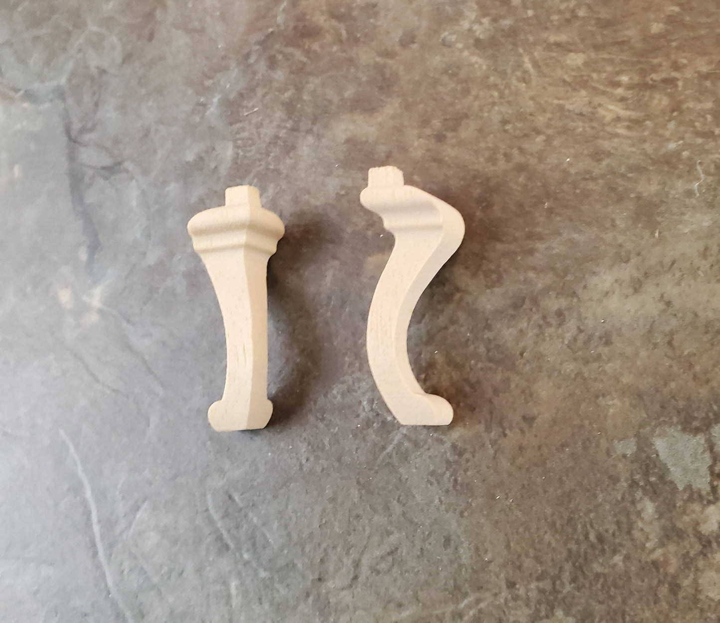 Dollhouse Miniature Cabriole Legs Large for Furniture Set of 2 Pieces 1 9/16"