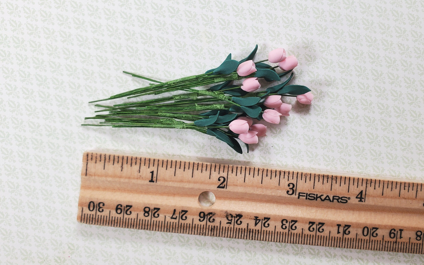 Dollhouse Light Pink Tulips Loose Bouquet One Dozen 1:12 Scale Miniature