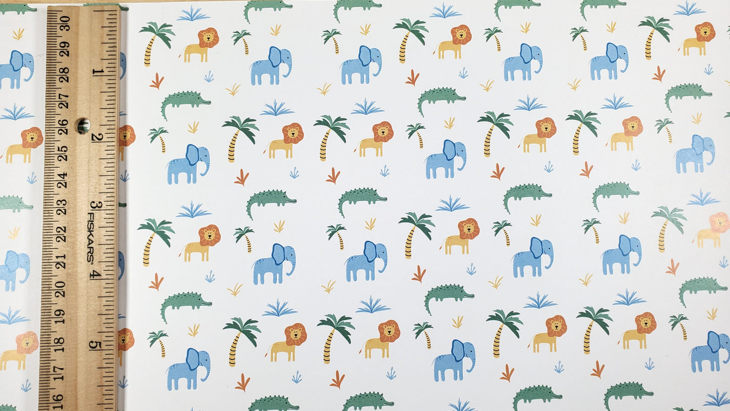 Dollhouse Nursery Safari Wallpaper 3 Sheets Elephants Lions 1:12 Scale Miniature