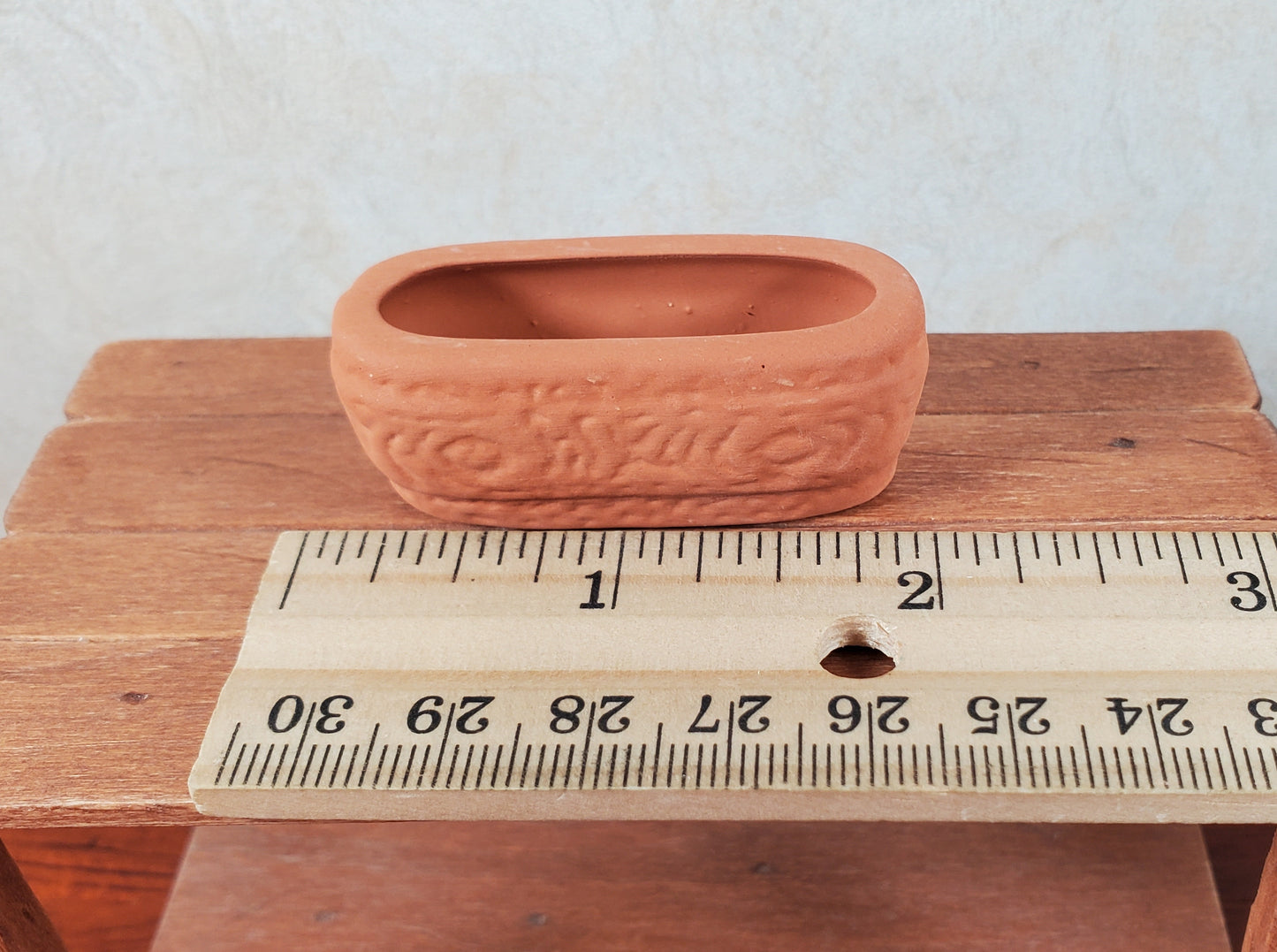 Dollhouse Oval Terra Cotta Planter for Flowers 1:12 Scale Miniature