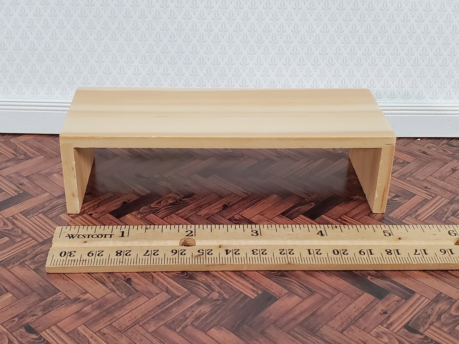 Dollhouse Modern Coffee Table Light Oak Finish 1:12 Scale Miniature Furniture