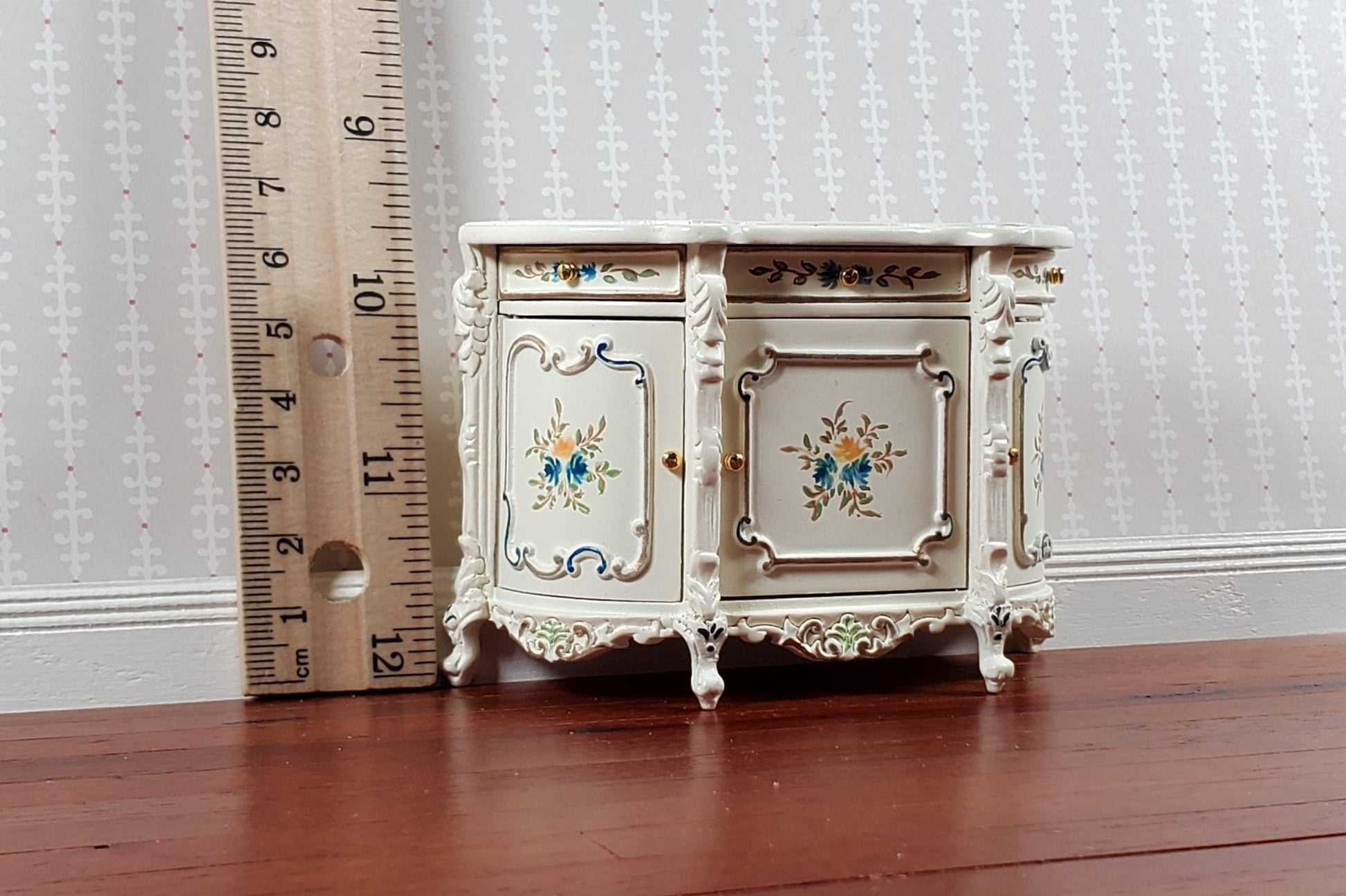 JBM Dollhouse Sideboard Buffet Table Hand Painted 1:12 Scale Miniature Furniture - Miniature Crush