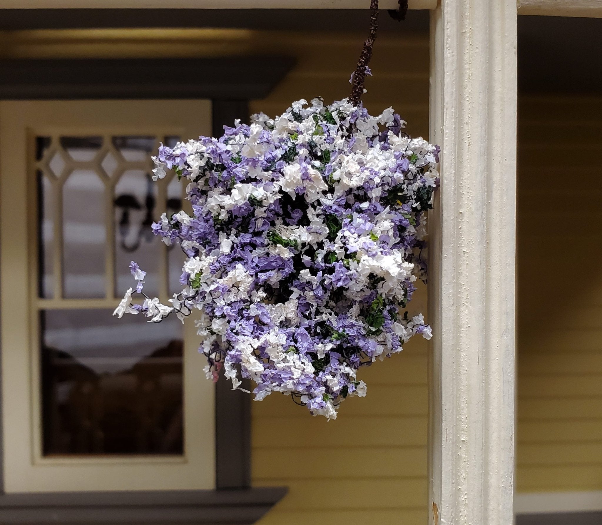 hanging lavender plants Creative Accents - CABL - Hanging Basket - Luscious Lavendar and White - 1" Scale Dollhouse Miniature Plant