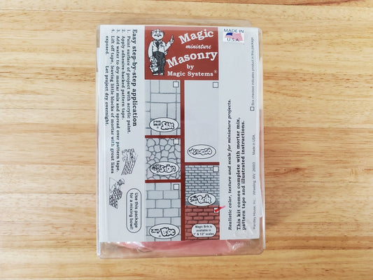 Magic Masonry Red Brick KIT 4.5 Square Feet Stencil and Powder Set 1:12 Scale - Miniature Crush