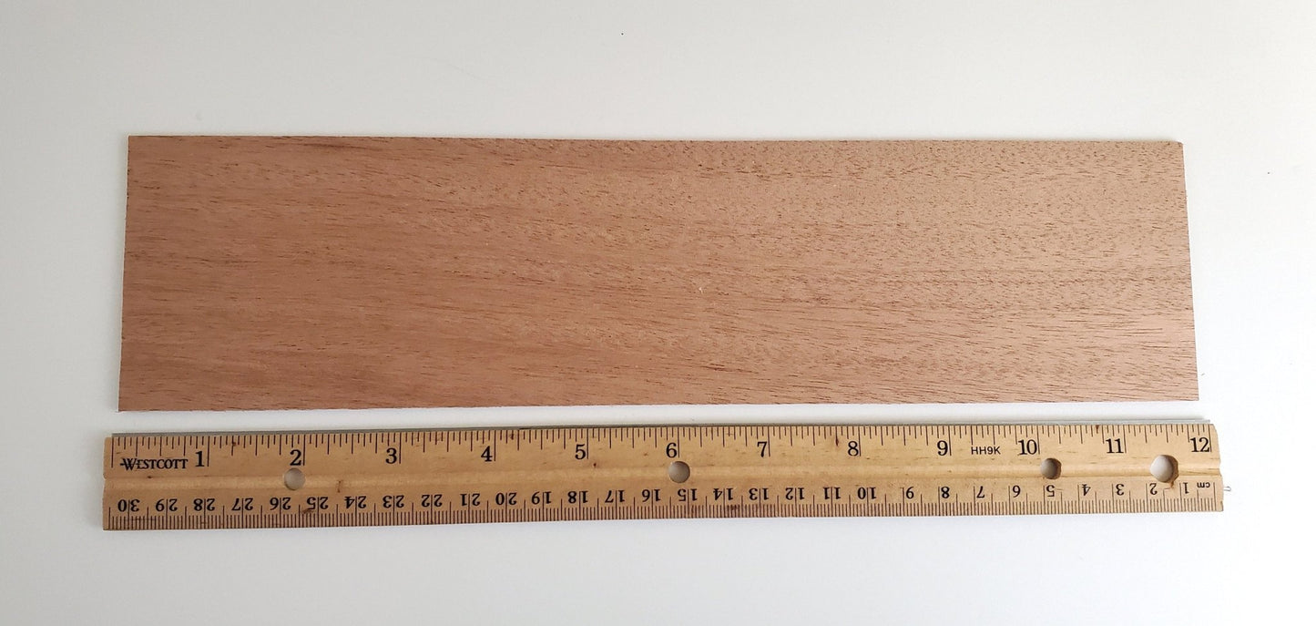 Mahogany Wood Sheet Plank Thin 1/32" Thick x 3" Wide x 12" Long Veneer Kiln Dried - Miniature Crush
