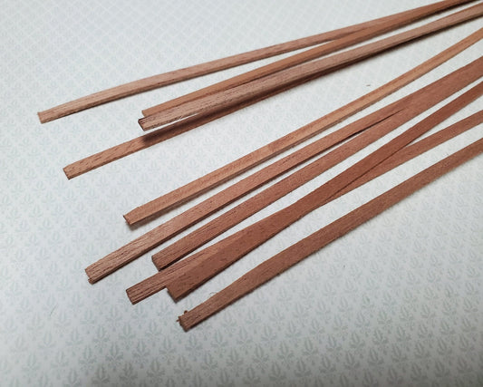 Mahogany Wood Strips 10 Pieces 1/16" Thick x 3/16" Wide x 18" Long Crafts Models Miniatures - Miniature Crush