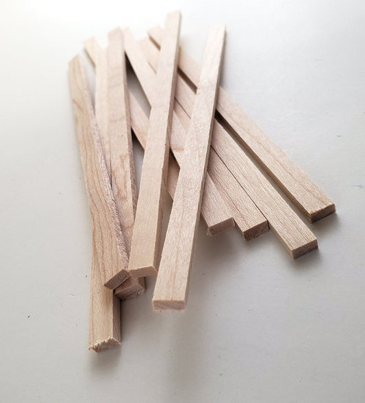 Maple Wood Strips 10 Pieces 1/8" x 1/4 x 6" Long Crafts Models Miniatures - Miniature Crush