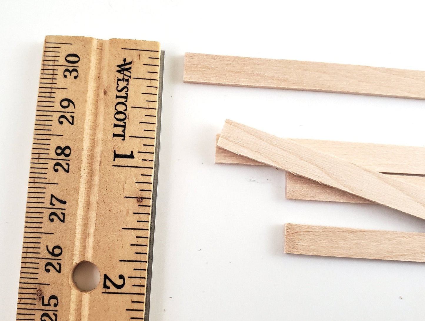 Maple Wood Strips 5 Pieces 1/16" x 1/4" x 18" Long Crafts Models Miniatures - Miniature Crush