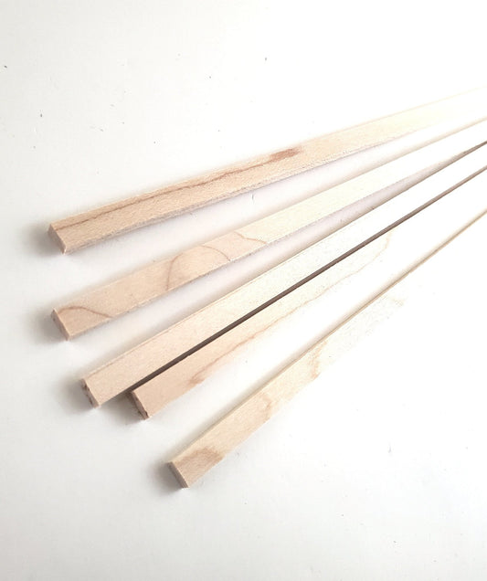 Maple Wood Strips 5 Pieces 1/8" x 1/4" x 18" Long Crafts Models Miniatures - Miniature Crush