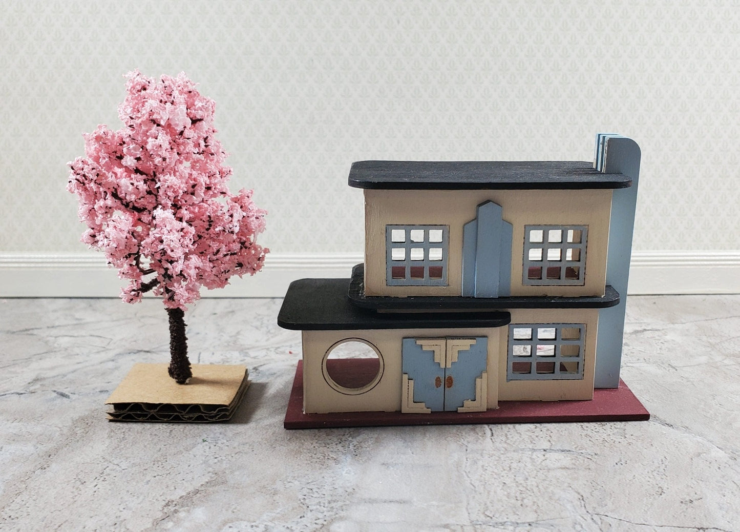 Miniature Cherry Tree or Shrub Bush 3" Tall 4 pc Model Scenery RR Dollhouse Garden - Miniature Crush