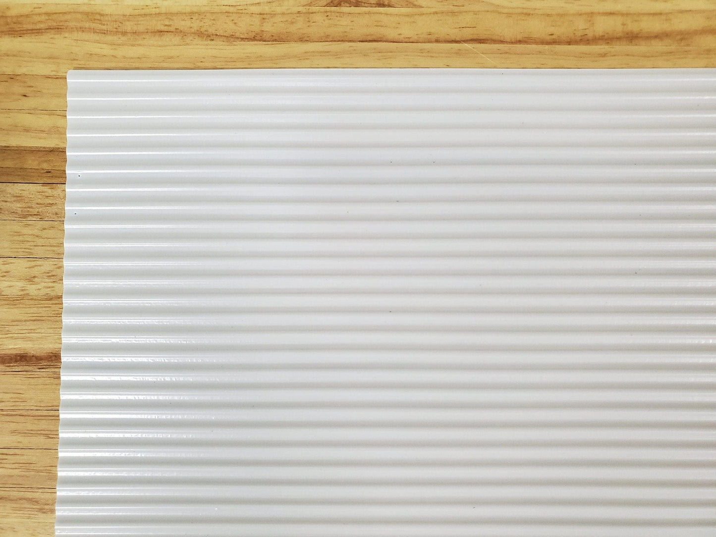 Miniature Corrugated Roof Panel WHITE Plastic 1:12 Scale Roofing - Miniature Crush