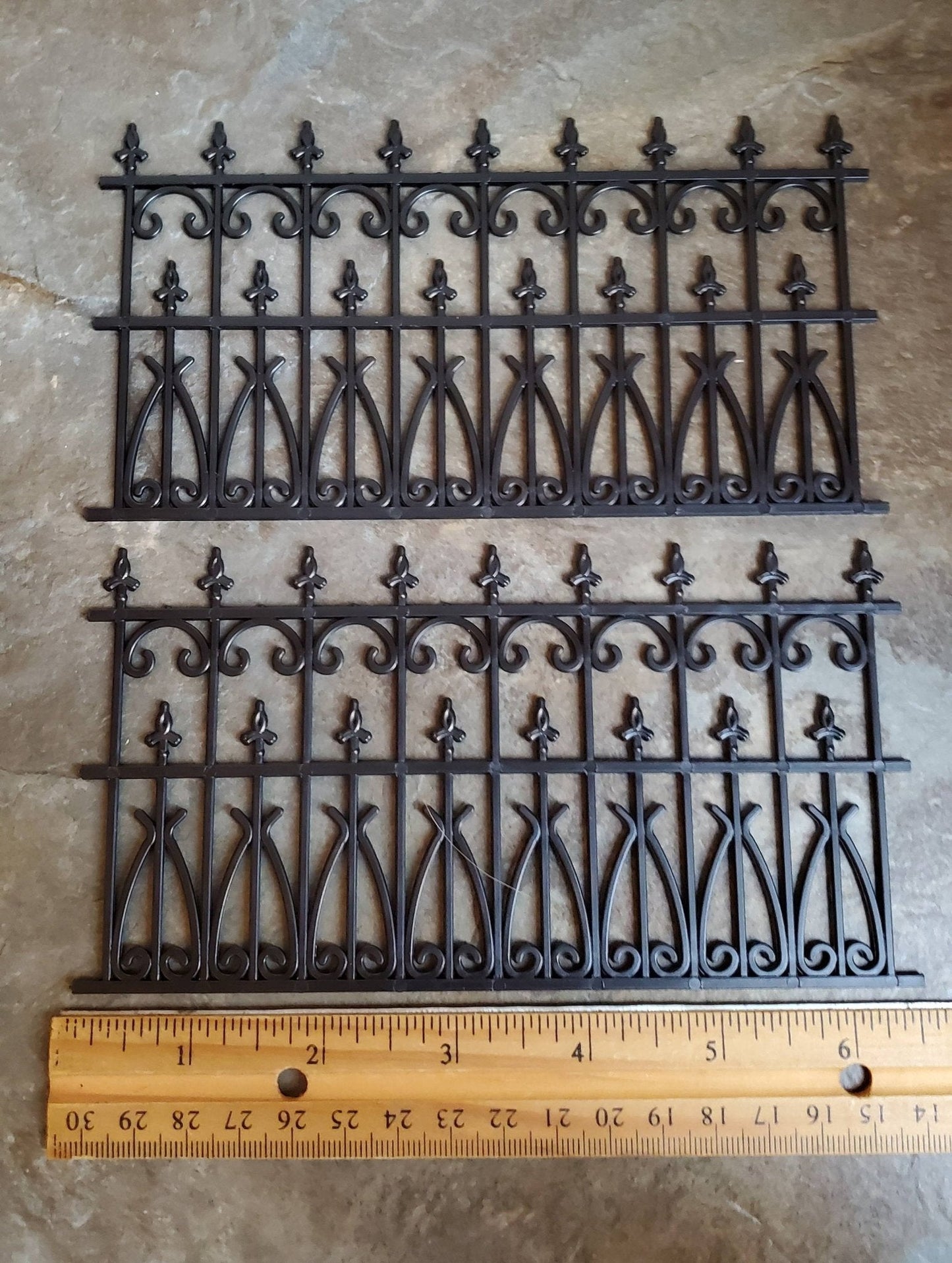 Miniature Fence Railing x2 Black - Also Available In White - Miniature Crush
