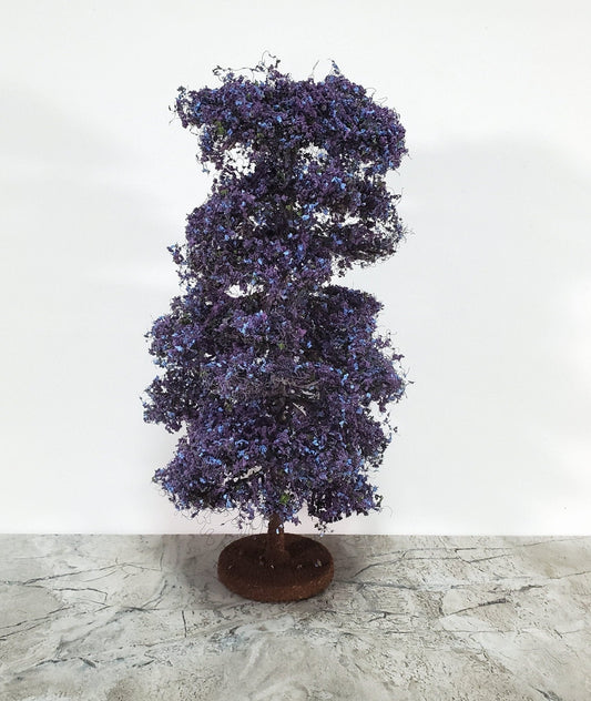 Miniature Flowering Tree Large Purple Lilac on Base for Model Scenery 8" Tall - Miniature Crush