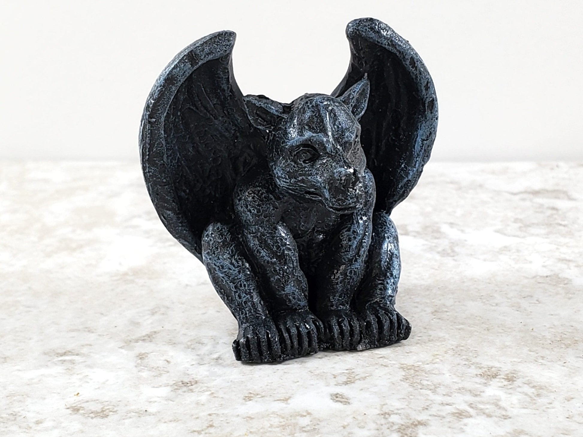 Miniature Gargoyle Goblin Crouching with Wings for Garden 1 1/2" Tall - Miniature Crush