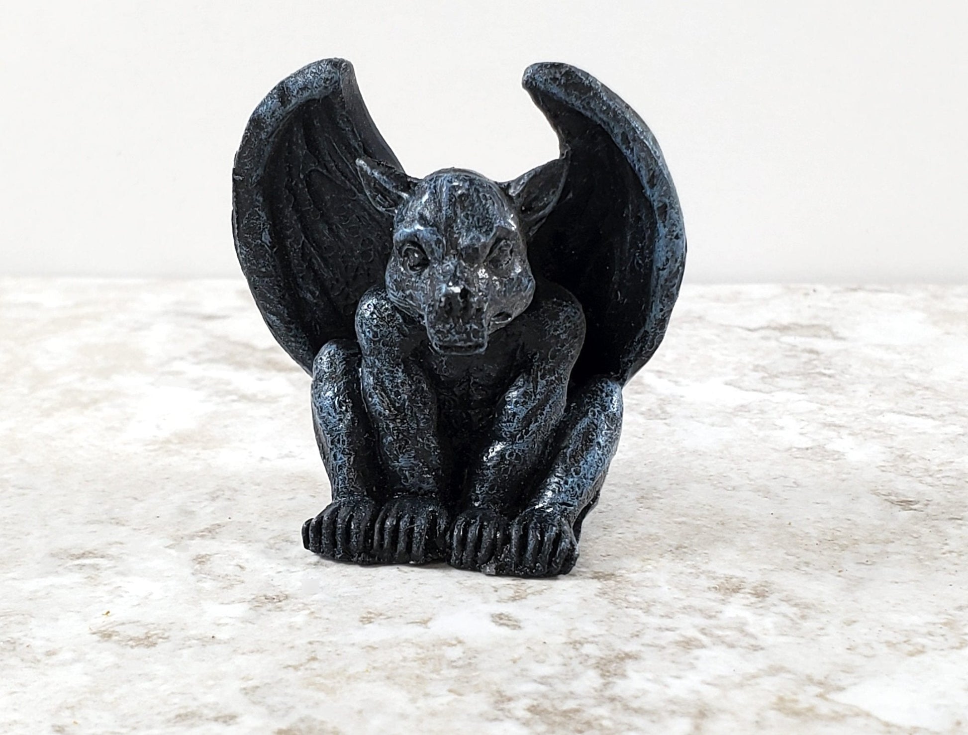 Miniature Gargoyle Goblin Crouching with Wings for Garden 1 1/2" Tall - Miniature Crush