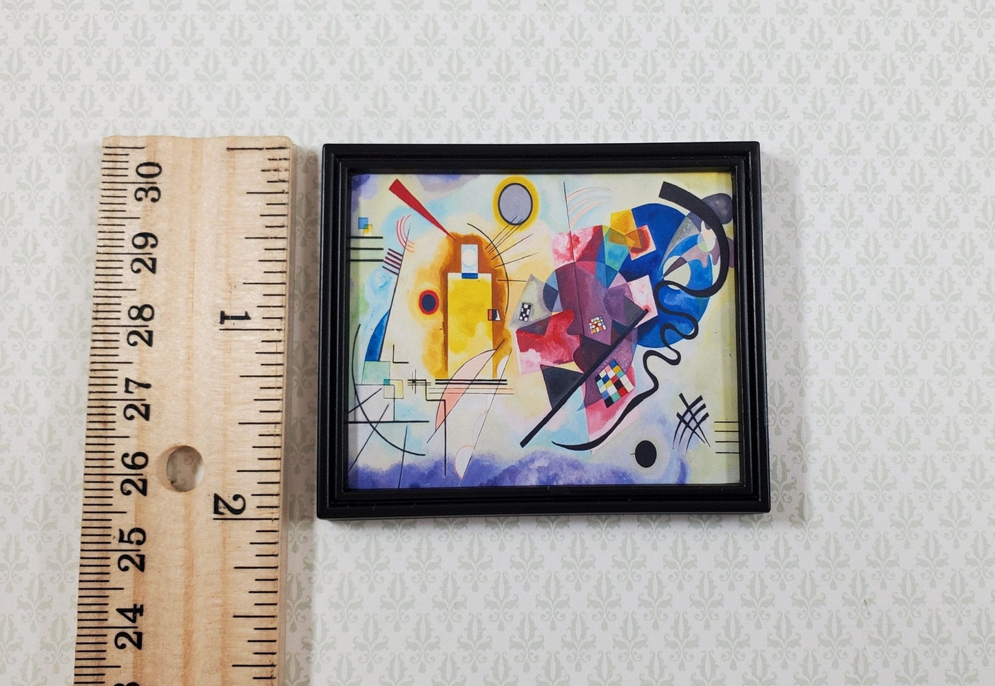 Miniature Kandinsky Abstract Art Print Framed 1:12 Scale Dollhouse 2 3/8" x 2" - Miniature Crush