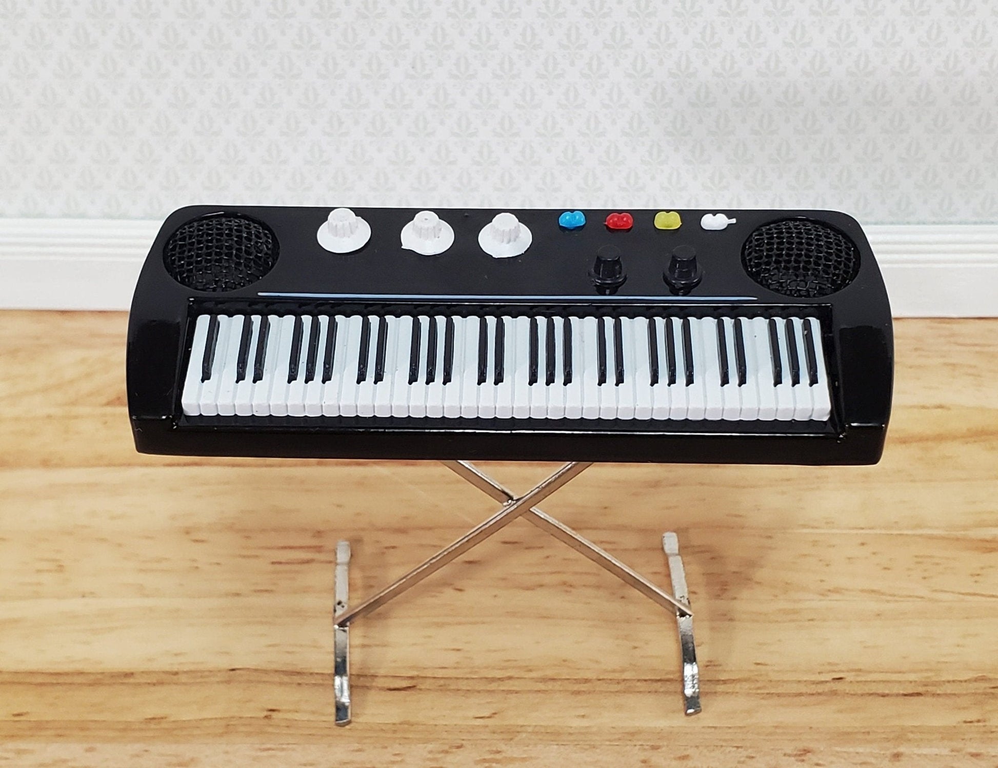 Miniature Keyboard Modern Style Instrument Prop 1:12 Scale Dollhouse 3 1/2" - Miniature Crush