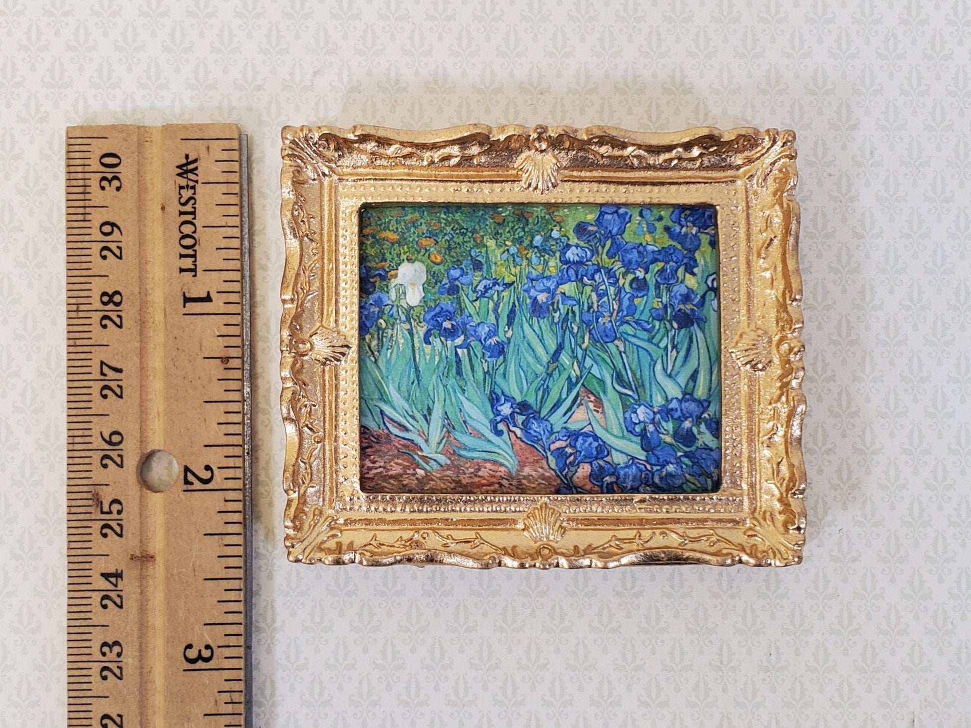 Miniature Purple Irises by Vincent Van Gogh Framed Print 1:12 Scale Handmade - Miniature Crush