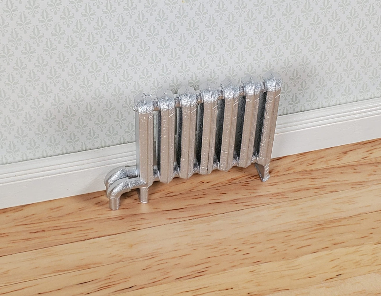 Miniature Radiator Silver Classic Style 1:12 Scale Prop Dollhouse Accessory - Miniature Crush