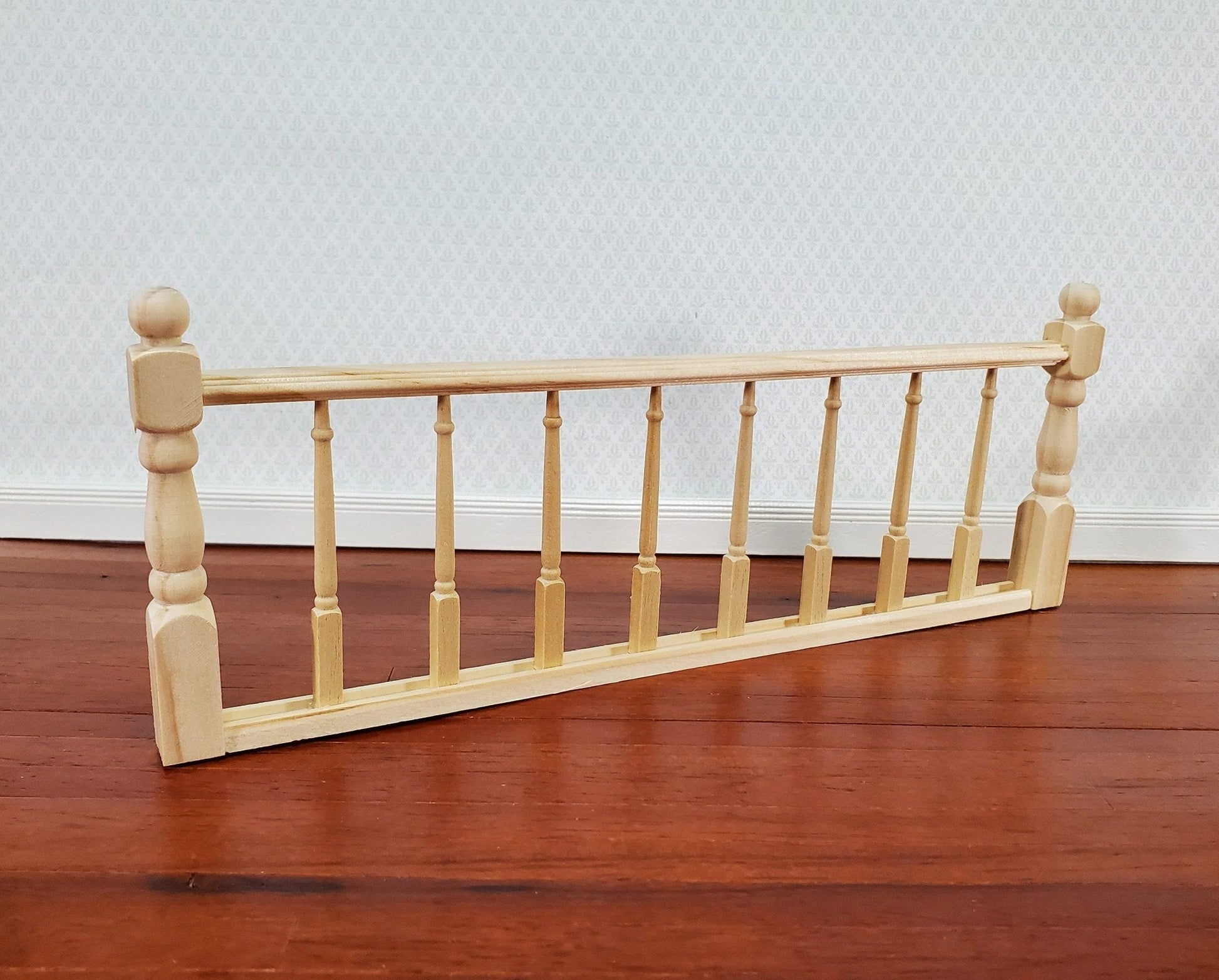 Miniature Railing Assembled 1 Piece 9 3/8" for Porches Decks Balconies Dollhouses 1:12 Scale - Miniature Crush