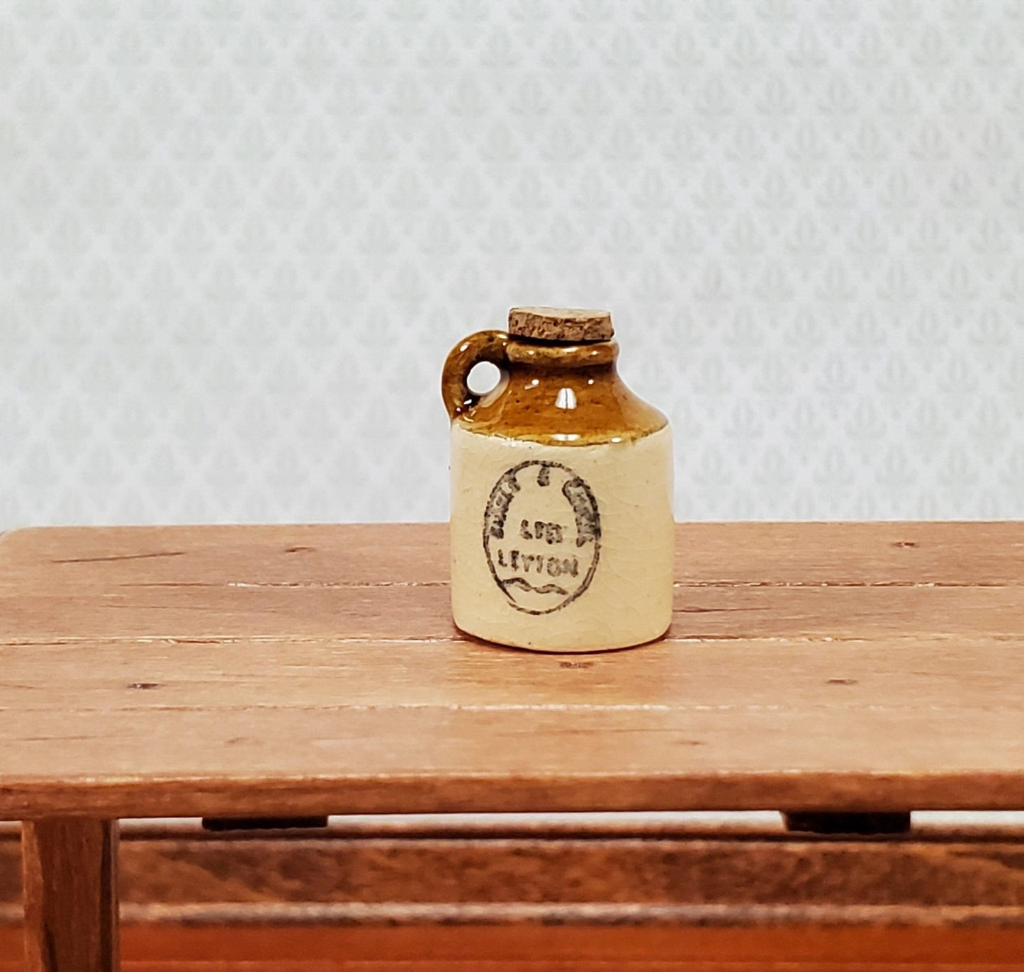 Miniature Stoneware Jug with Cork and Handle Demijohn Printed 1:12 Scale Dollhouse Handmade 20mm - Miniature Crush