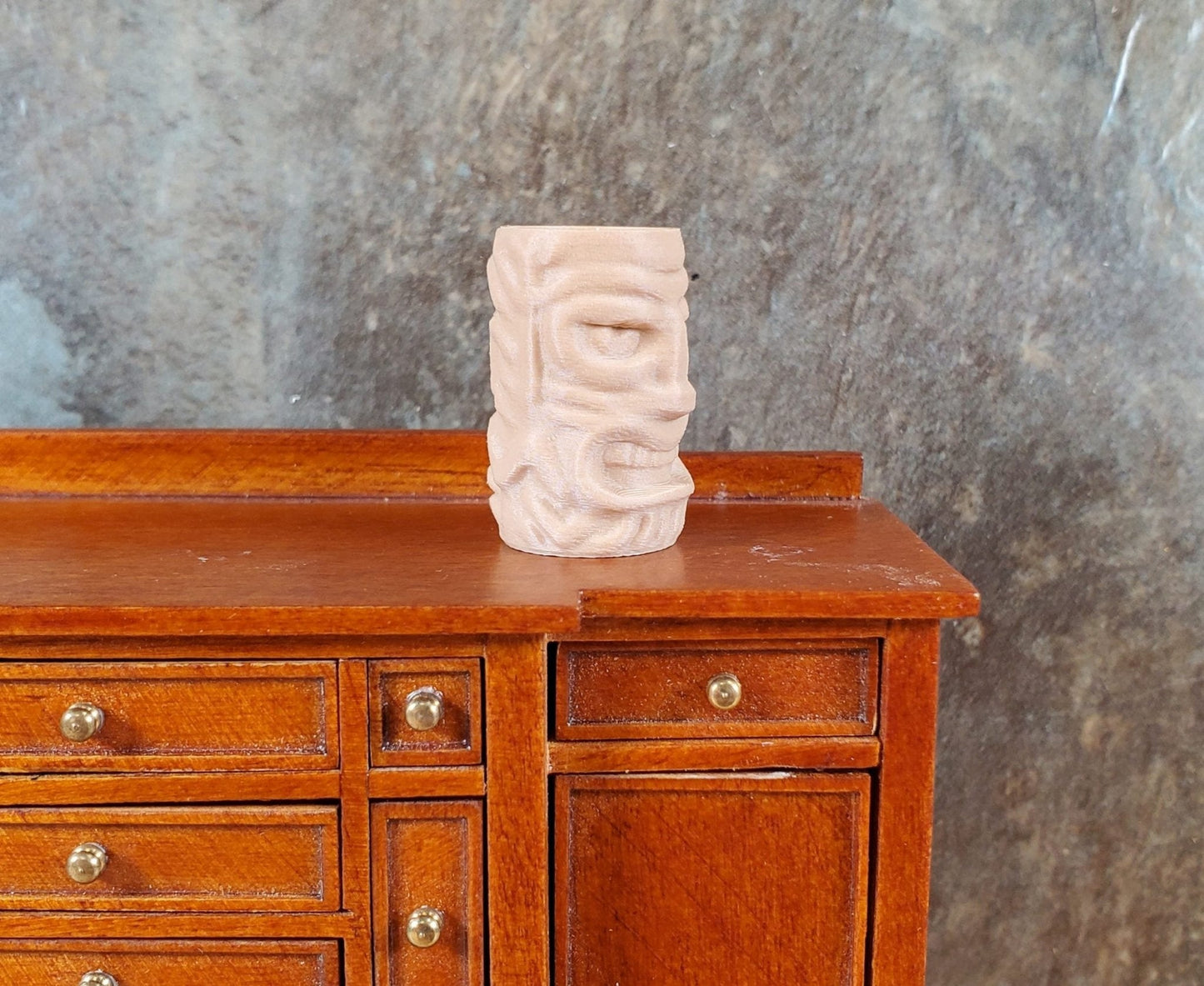 Miniature Tiki Mug Vase or Wine Chiller 15/16" tall for Dollhouse Action Figures - Miniature Crush