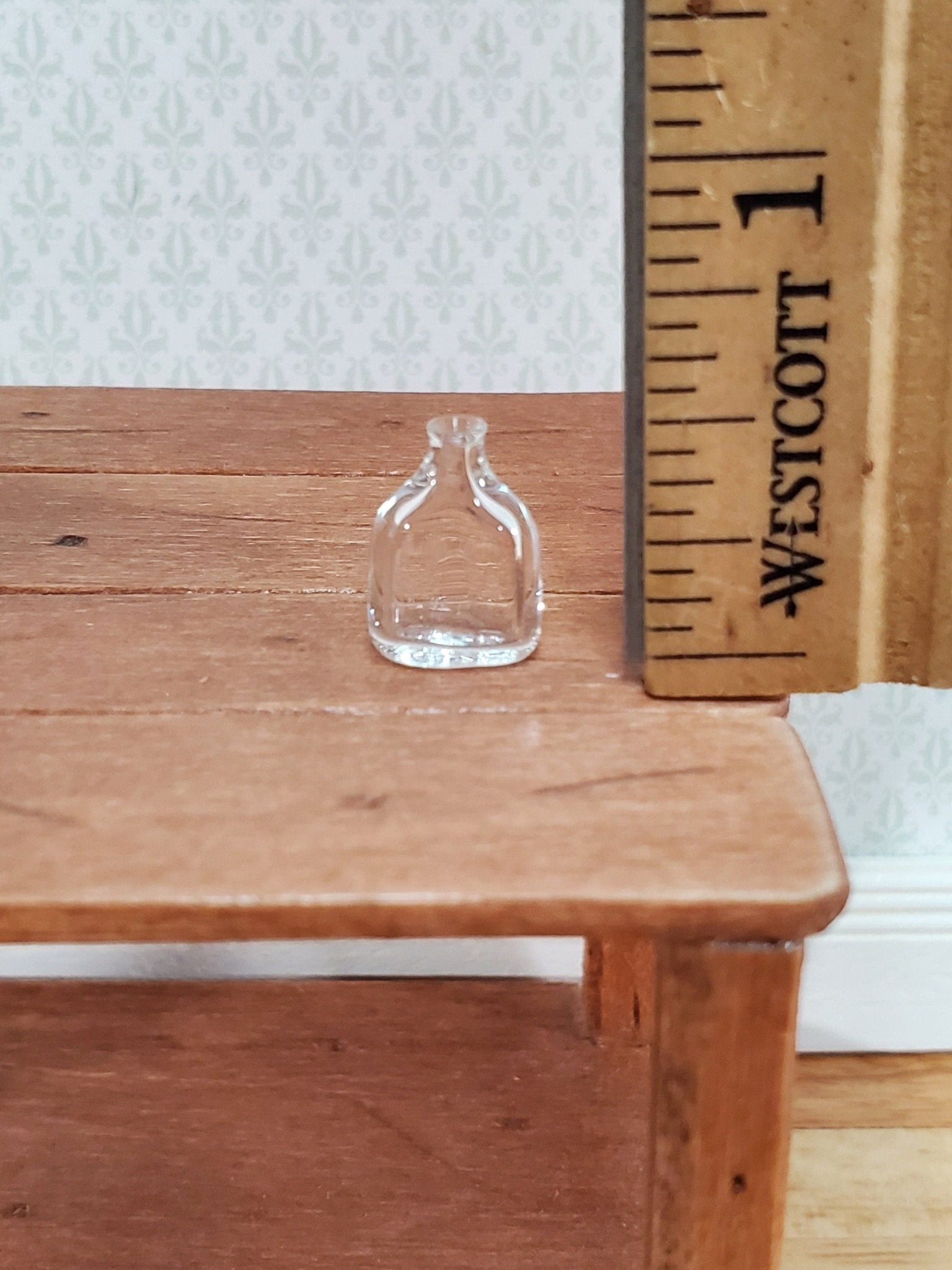 Miniature Tiny Flask Bottle Clear Glass 1:12 Scale Dollhouse Decoration - Miniature Crush