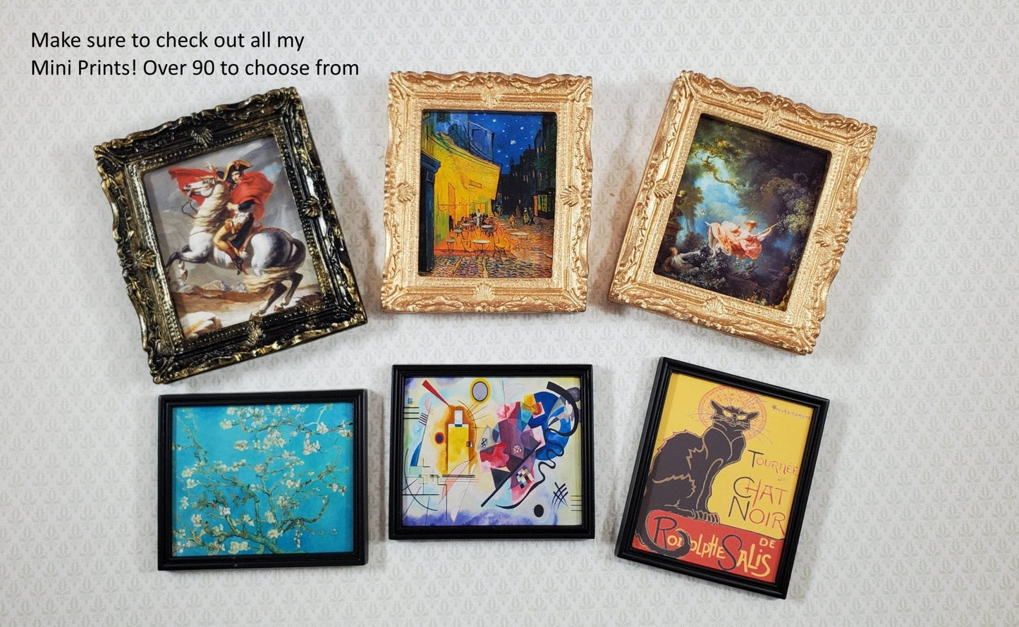 Miniature Tournee du Chat Noir Print Black Cat 1:12 Scale Dollhouse Art Nouveau - Miniature Crush