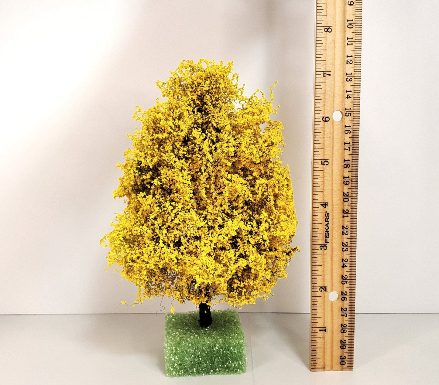 Miniature Tree Golden Autumn Burnt Yellow 6" Tall on Spike Model Scenery Garden - Miniature Crush