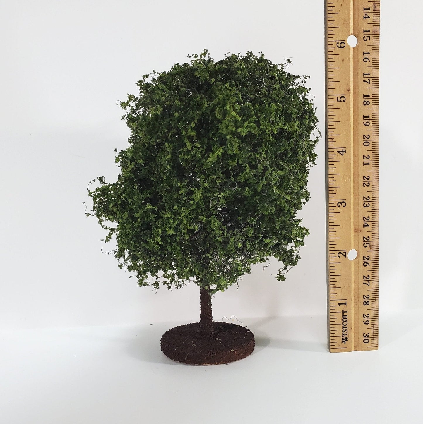 Miniature Tree or Bush Light Green 4" Tall on a flat base Model Scenery Garden - Miniature Crush