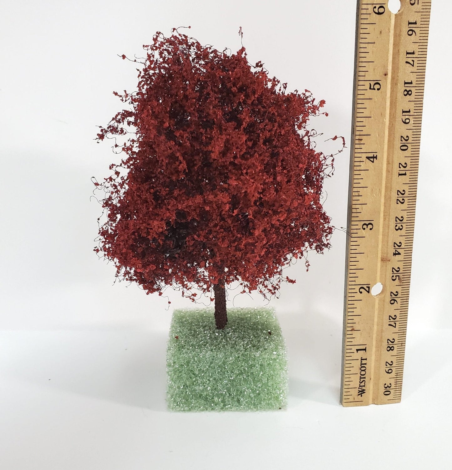 Miniature Tree or Bush Red Japanese Maple 4" Tall on a Spike Model Scenery Garden - Miniature Crush