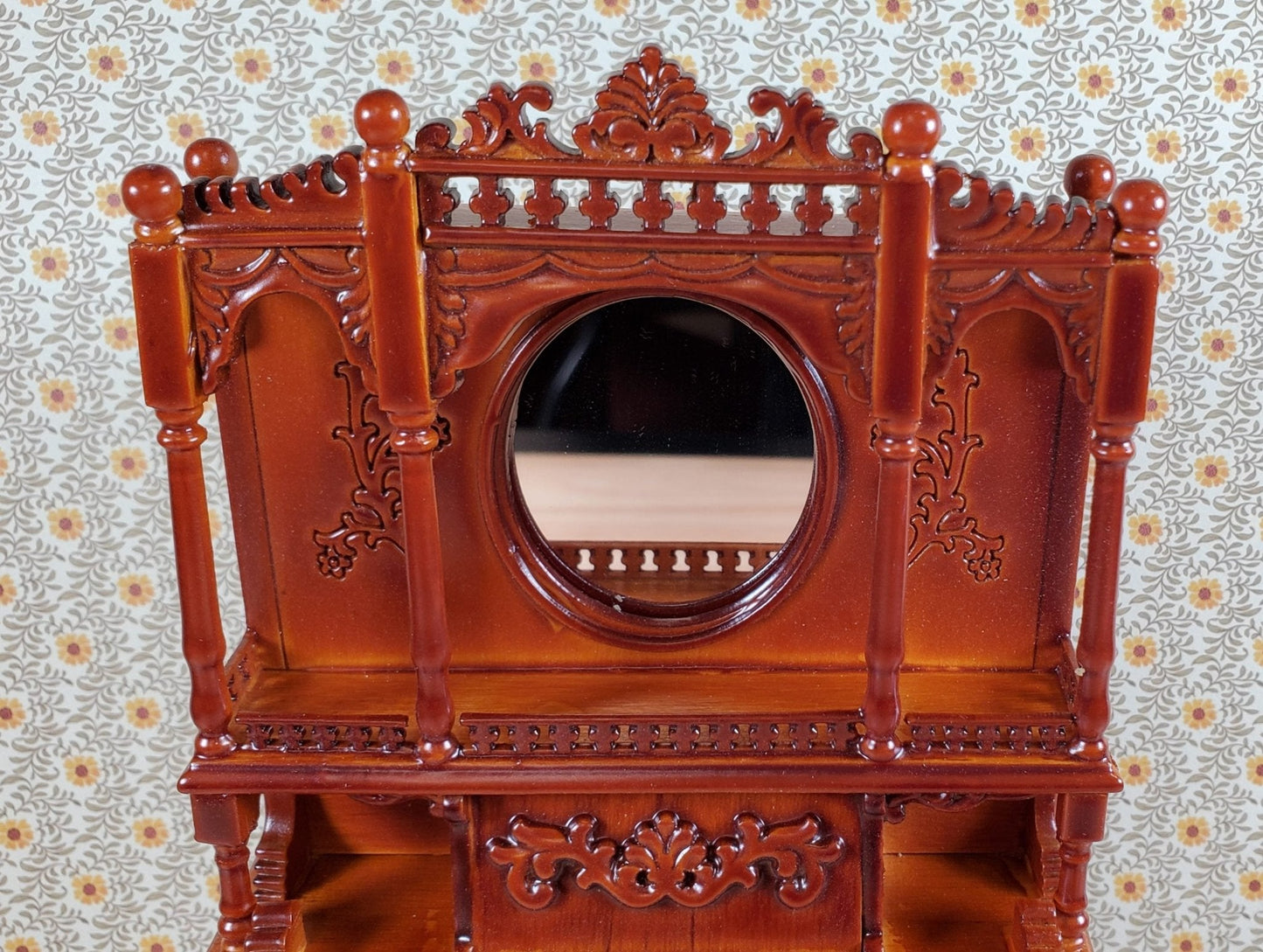 Miniature Upright Pump Organ Piano Walnut Finish 1:12 Scale Dollhouse Furniture - Miniature Crush