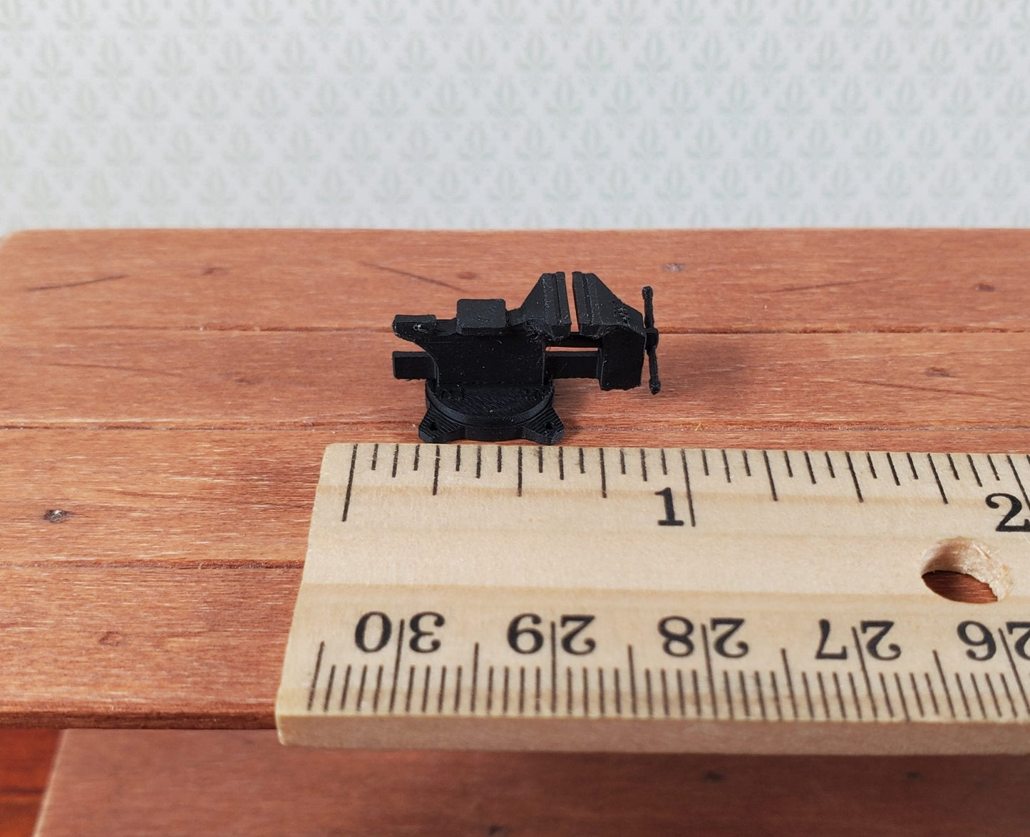 Miniature Vise Prop Tool Tiny Use in 1:12 or 1:24 Black 3D Printed Can Paint - Miniature Crush