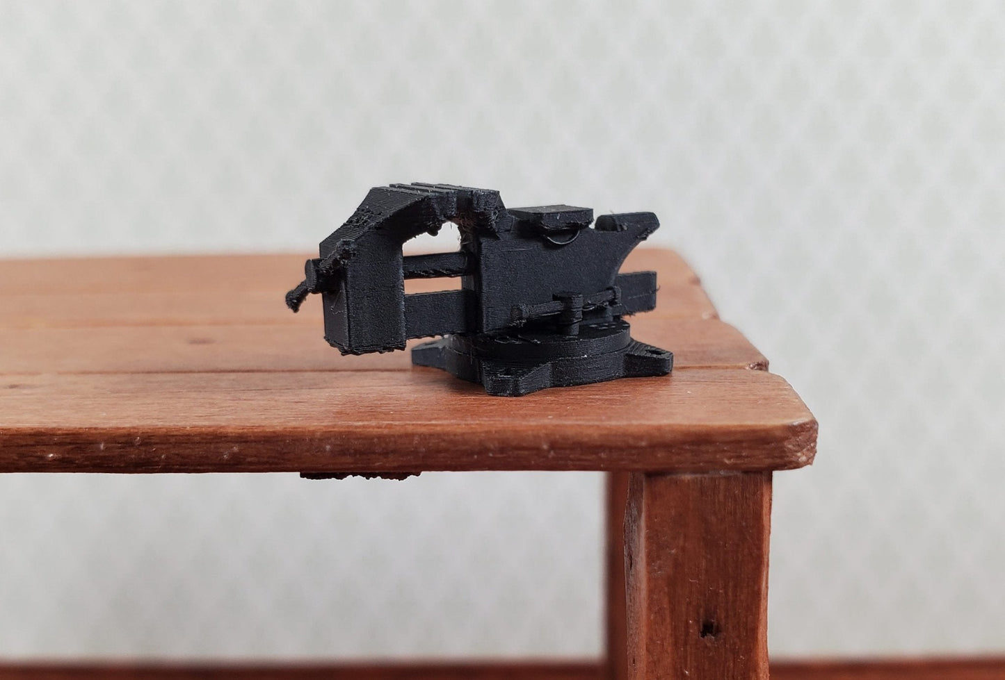 Miniature Vise Prop Tool Tiny Use in 1:12 or 1:24 Black 3D Printed Can Paint - Miniature Crush