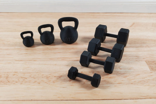 Miniature Weight Set Kettle Balls 1:12 Scale Prop Action Figures Dioramas Gym - Miniature Crush