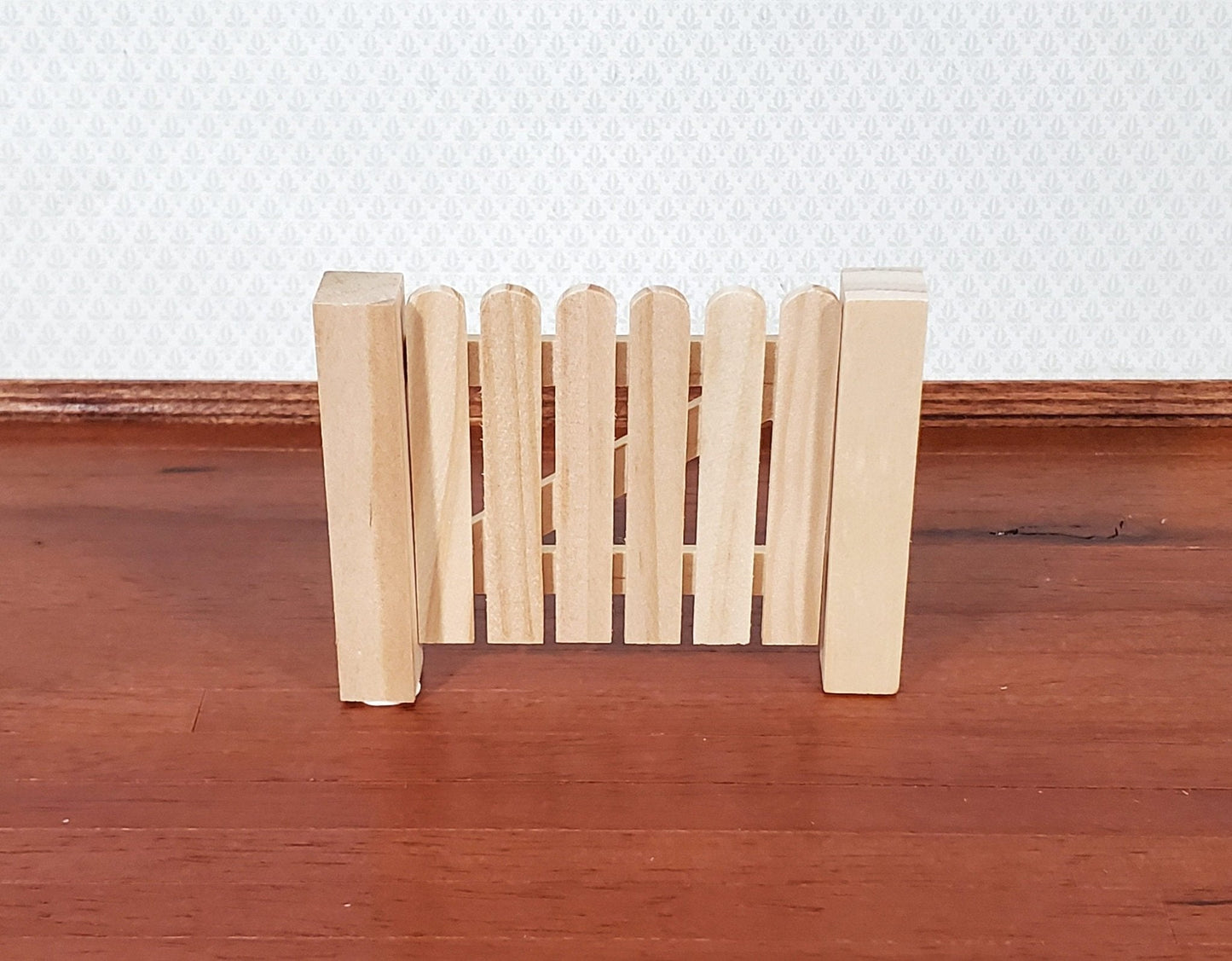 Miniature Wood Fence Gate Opening Door Unpainted Wood 1:12 Scale Dollhouse Fairy Garden - Miniature Crush