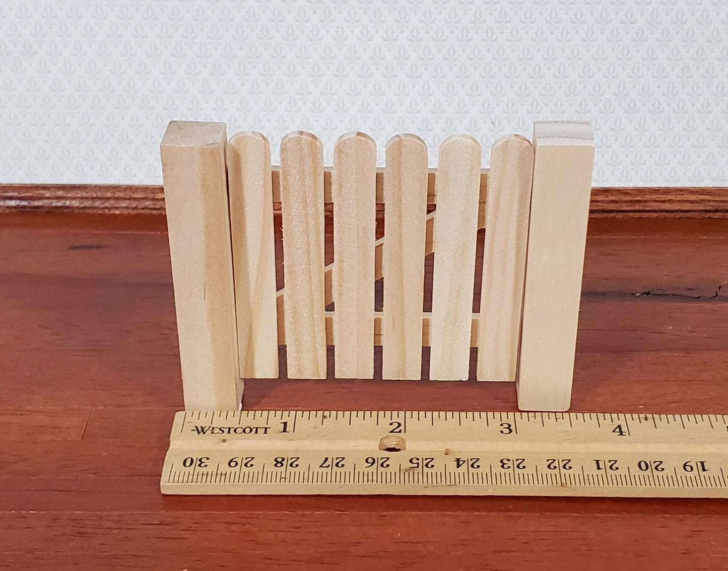 Miniature Wood Fence Gate Opening Door Unpainted Wood 1:12 Scale Dollhouse Fairy Garden - Miniature Crush