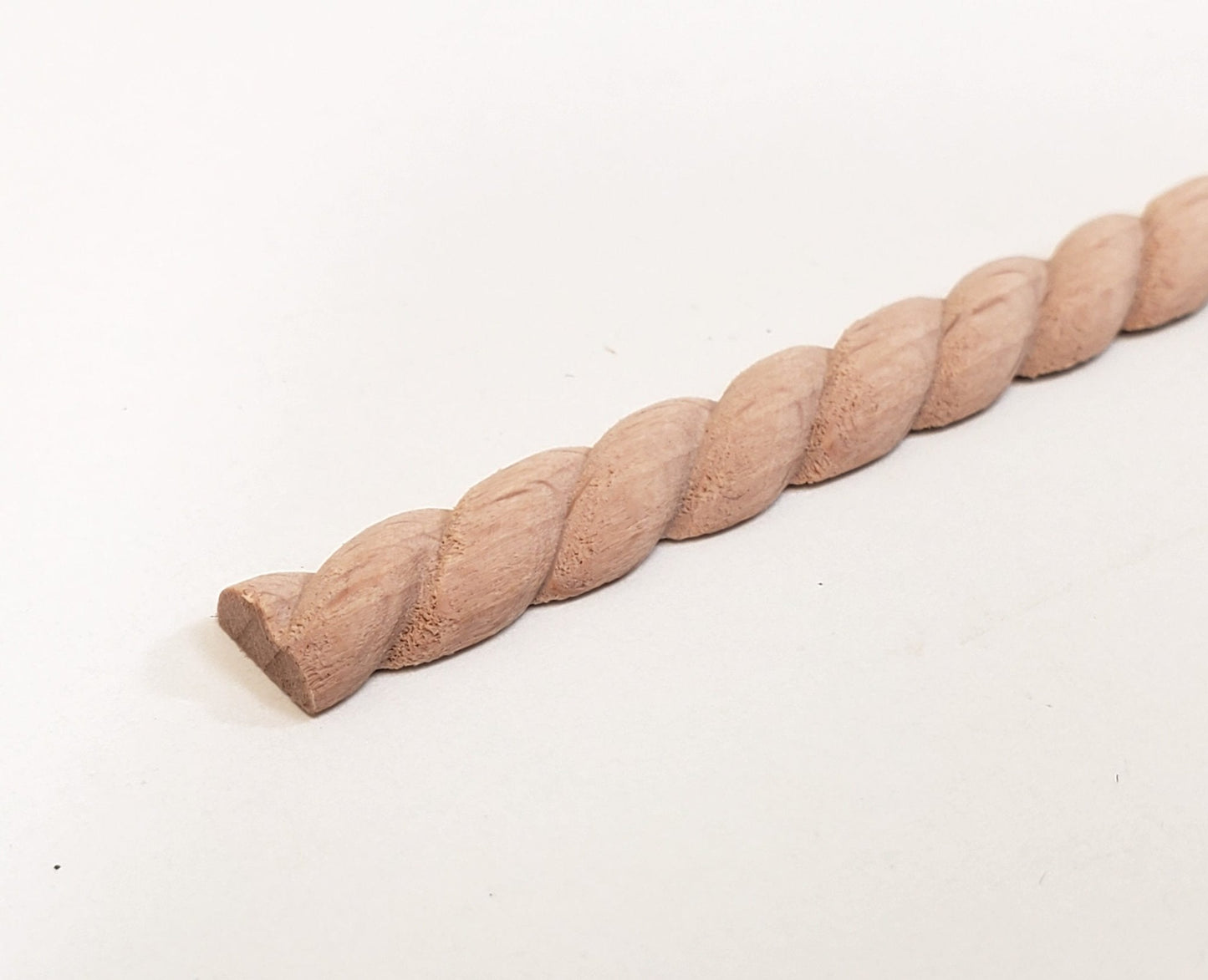 Miniature Wood Trim Flat Back Rope Style Relief Molding 5/16" x 18" Dollhouse Ceilings Walls - Miniature Crush