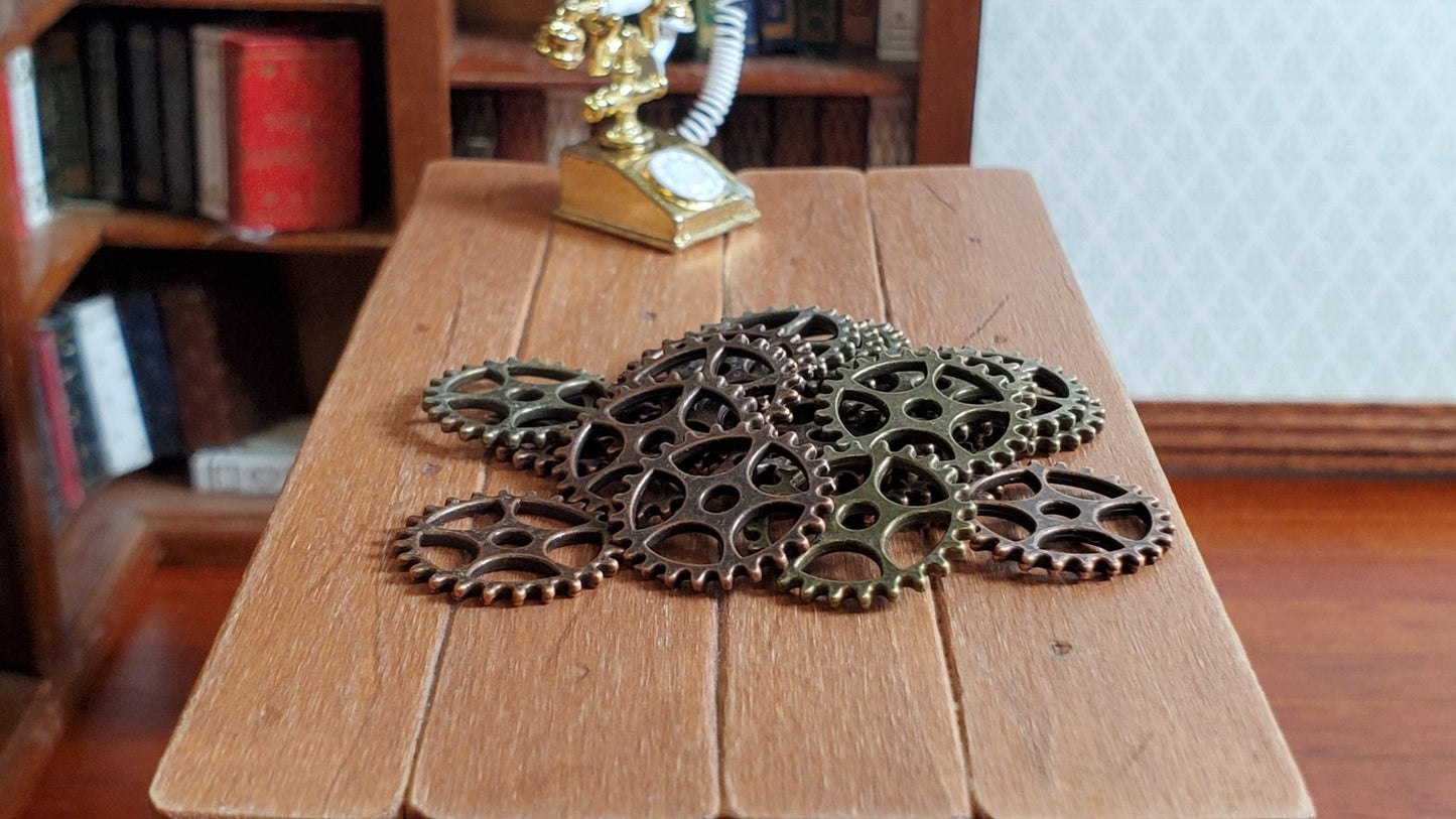Small Metal Gears Steampunk Crafts Miniatures 20 pieces 5/8" DIY Jewelry Making - Miniature Crush
