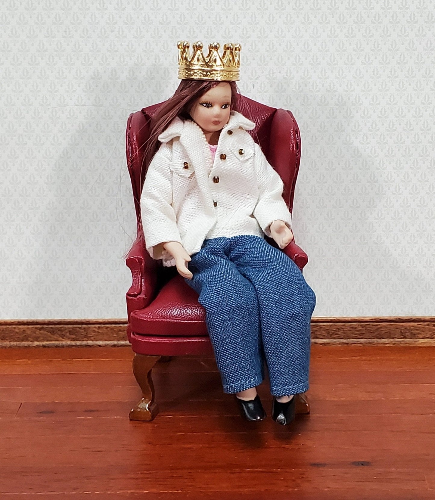 Tiny Miniature Crown Gold Metal for Dolls Dollhouse Works with 1:12 Scale Accessory - Miniature Crush