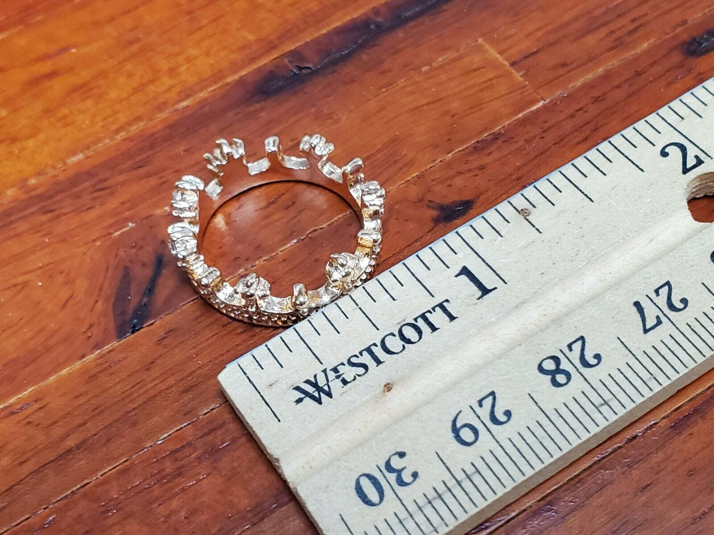 Tiny Miniature Crown Gold with Jewels Metal for Dolls Dollhouse Works with 1:12 - Miniature Crush