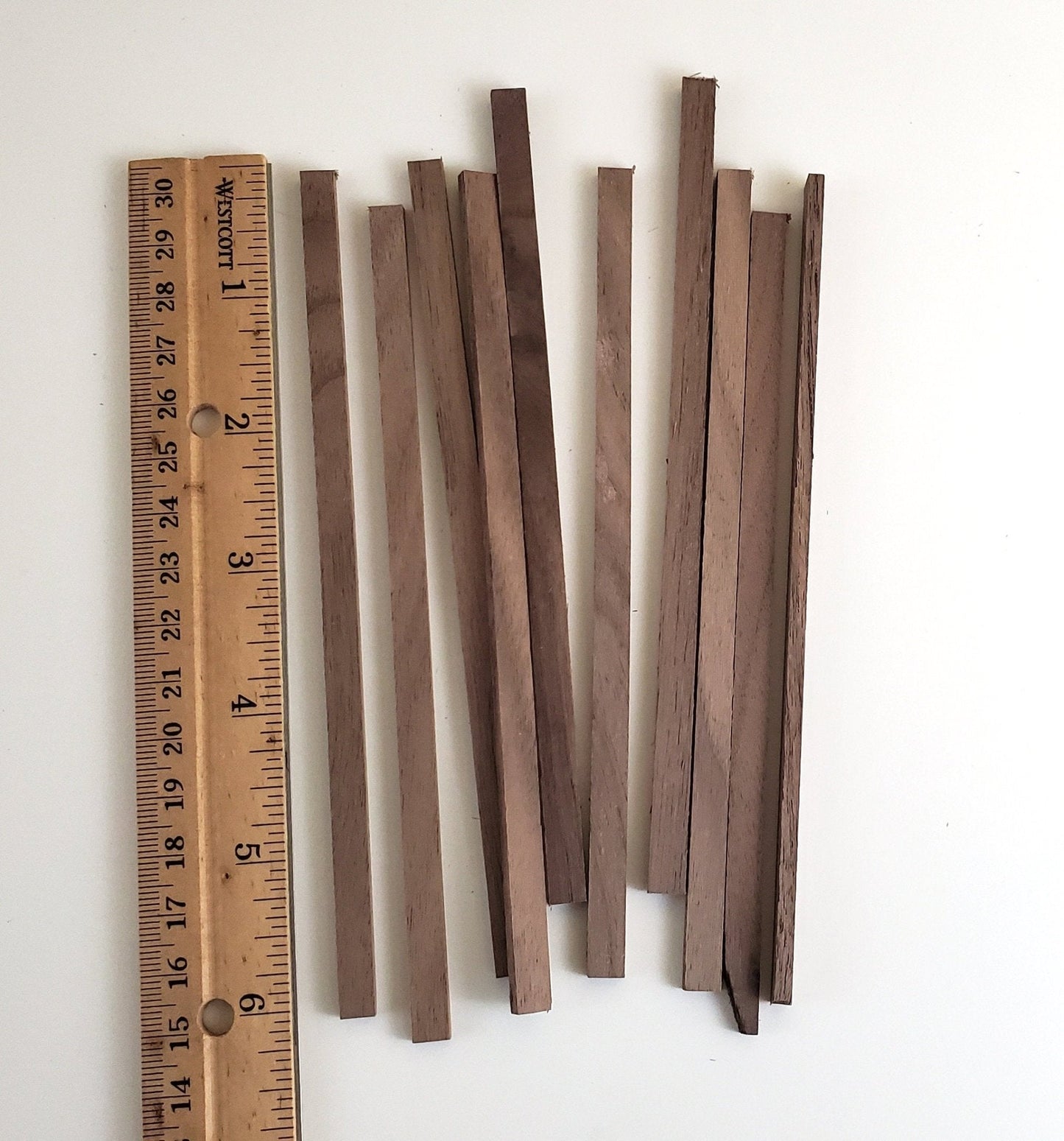 Walnut Wood Strips x10 1/8" x 1/4 x 6" Long Crafts Models Miniatures - Miniature Crush