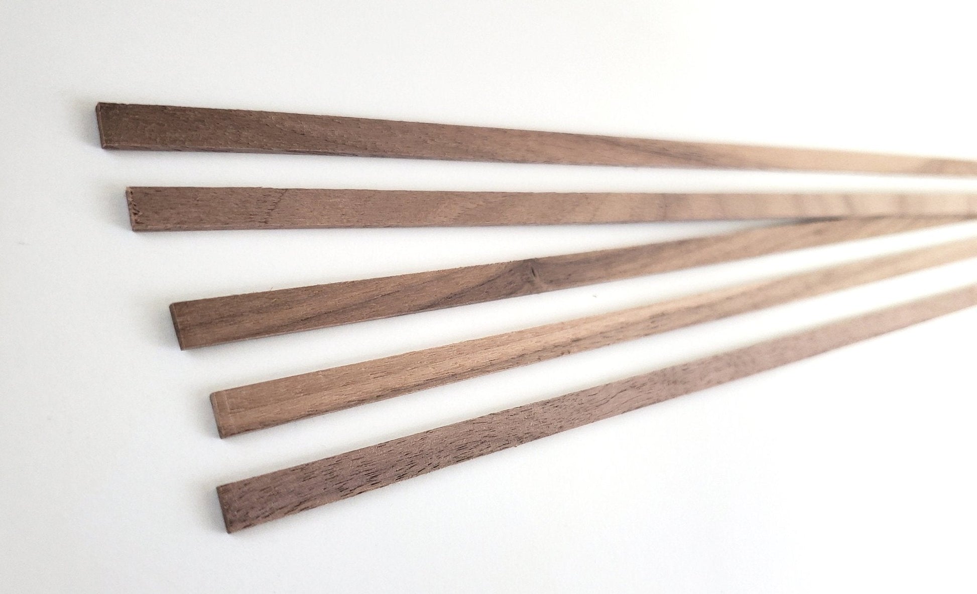 Walnut Wood Strips x5 1/16" x 1/4" x 18" Long Crafts Models Miniatures - Miniature Crush
