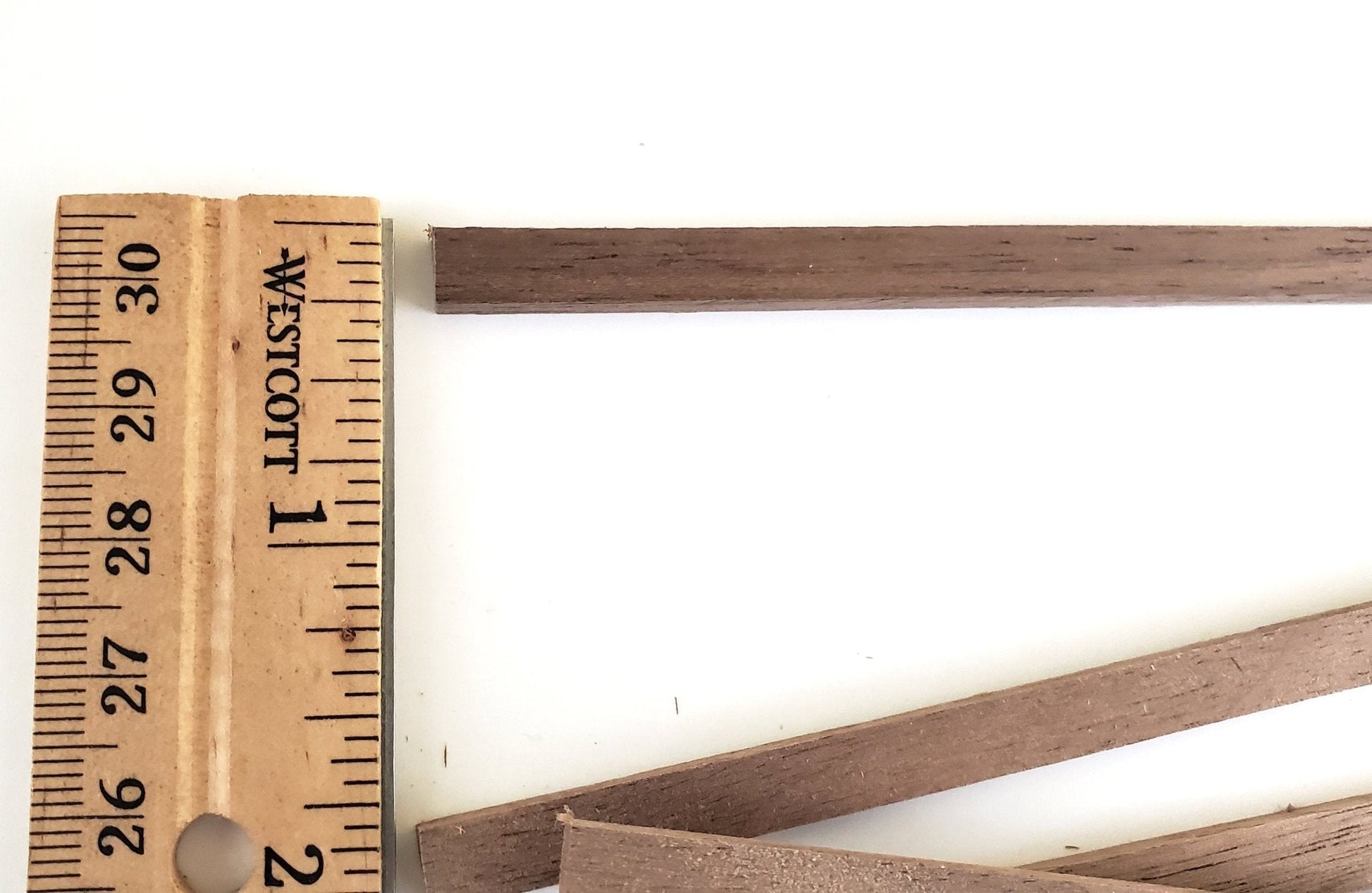 Walnut Wood Strips x5 1/8" x 1/4 x 18" Long Crafts Models Miniatures - Miniature Crush