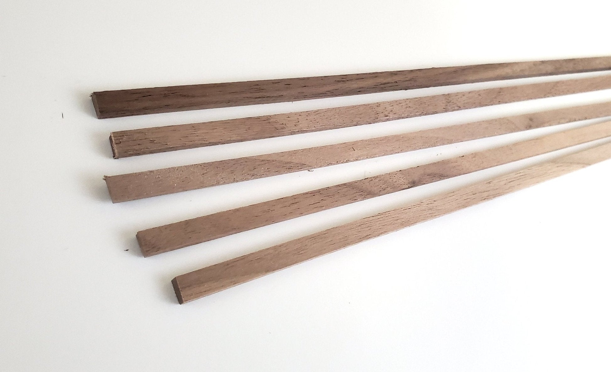 Walnut Wood Strips x5 1/8" x 1/4 x 18" Long Crafts Models Miniatures - Miniature Crush