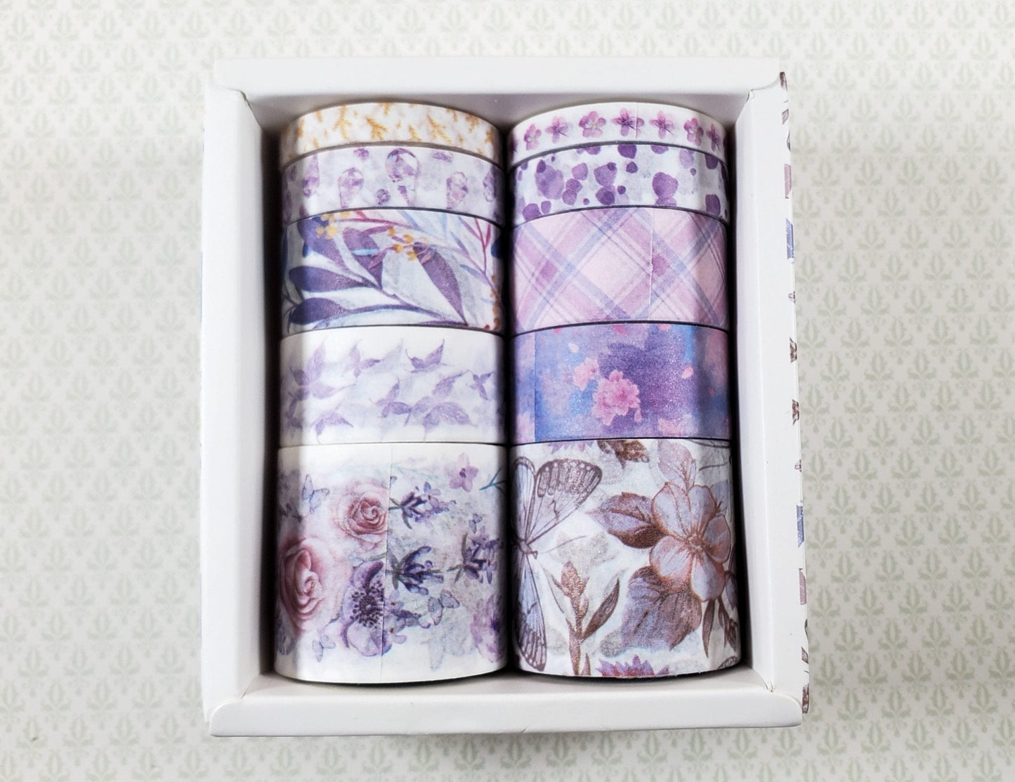 Washi Tape Decorative Purples Nature 10 Rolls 4 Sizes Scrapbooking Stamping - Miniature Crush