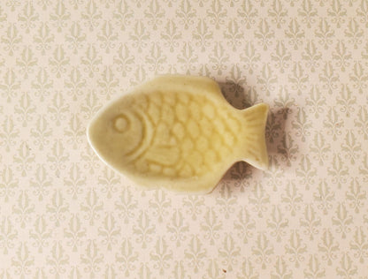 Dollhouse Fished Shaped Platter Light Green Ceramic 1:12 Scale Miniature