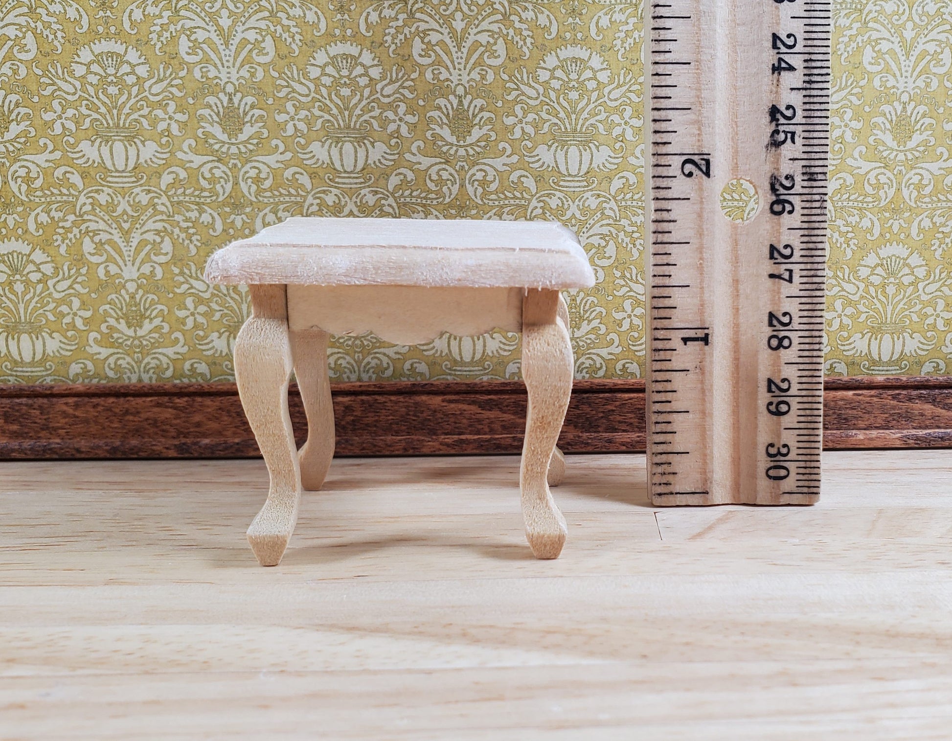 Dollhouse Side or End Table Curvy Top Fancy 1:12 Scale Furniture Unpainted Wood