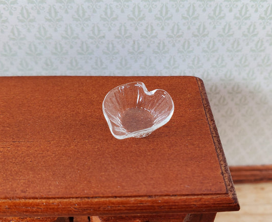 Dollhouse Heart Shaped Candy Bowl Glass 1:12 Scale Miniature Decor