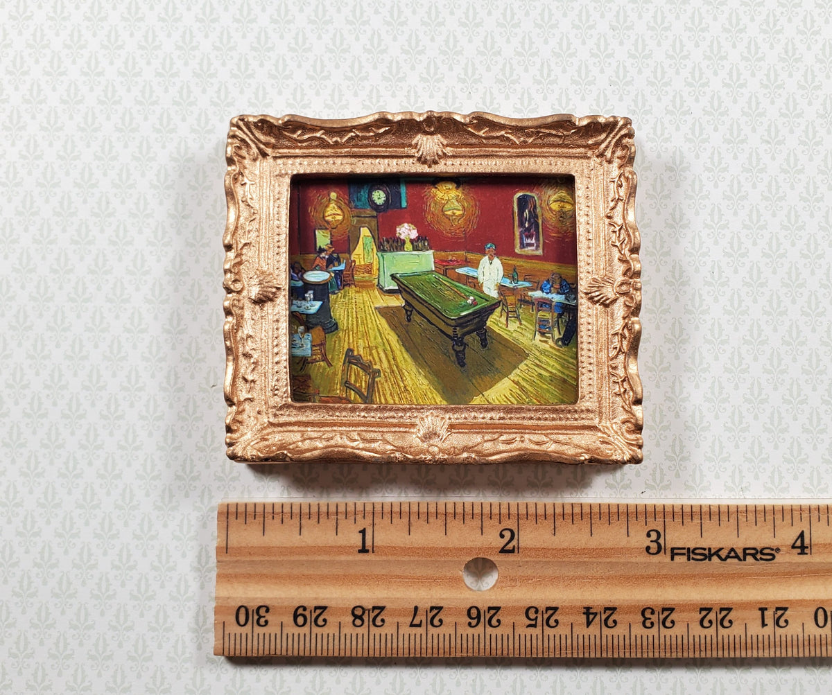 Miniature Vincent Van Gogh Framed Print The Night Cafe 1:12 Scale Bar Pool Table